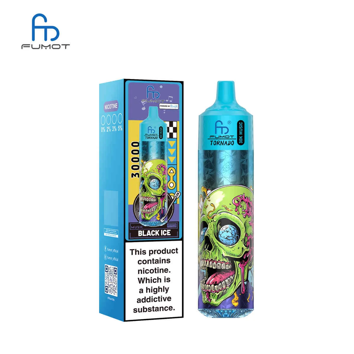 Fumot Tornado 30K Music – Vaper Desechable Recargable de 30.000 Caladas - Imagen 4