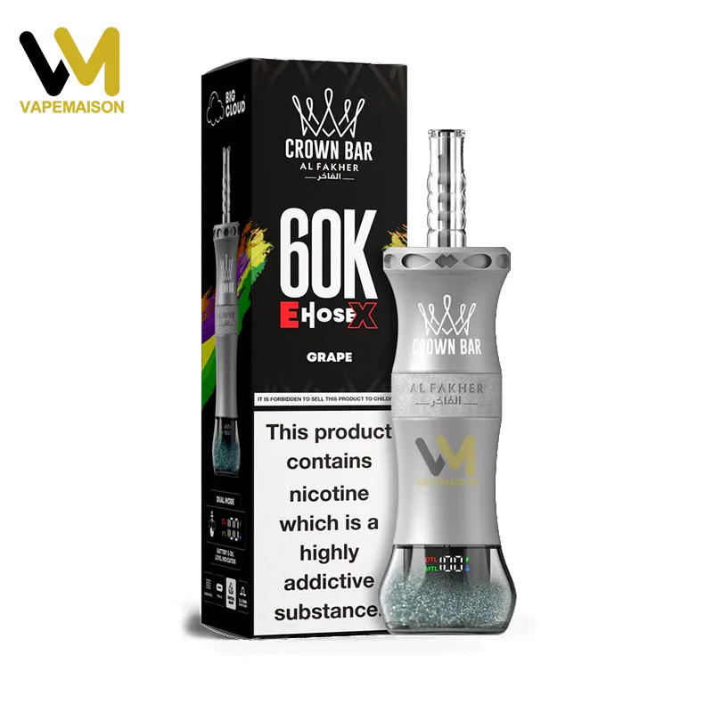 Vaper desechable Al Fakher Crown Bar E-Hose X 60K sabor Grape