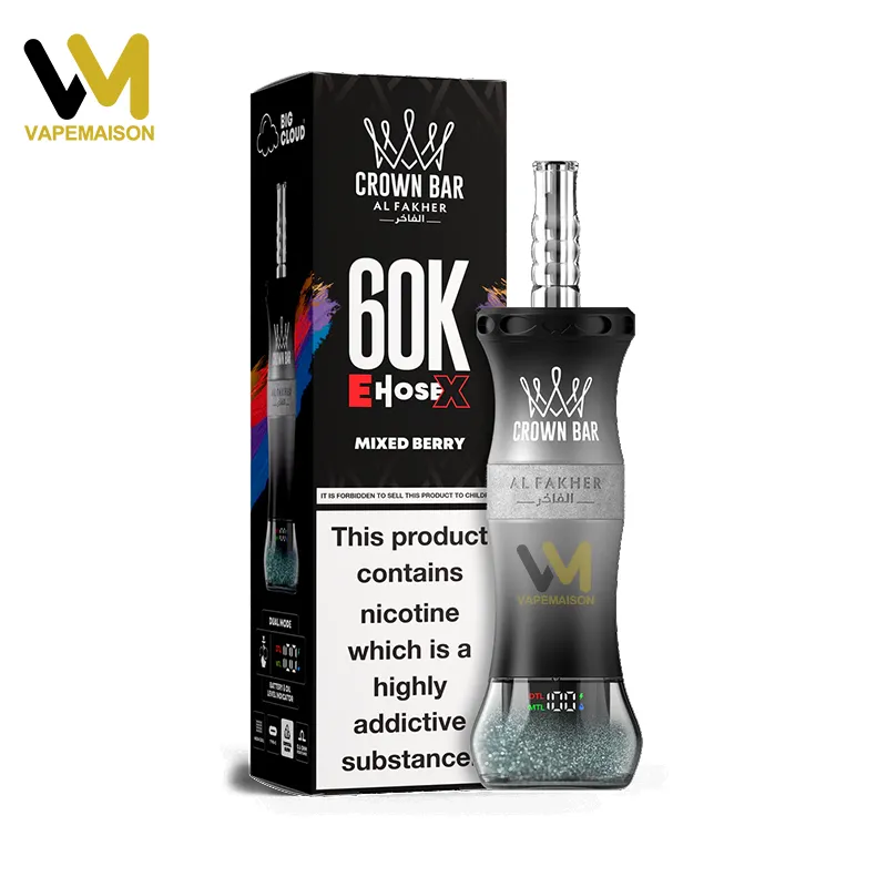 Vaper desechable Al Fakher Crown Bar E-Hose X 60K sabor Mixed Berry
