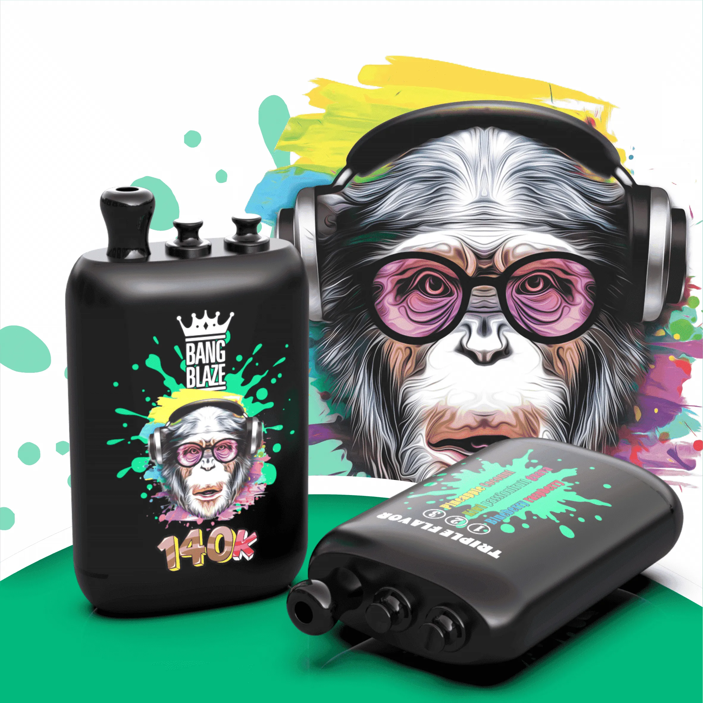 Bang Blaze 140K – sabor Blueberry Raspberry y Kiwi Passion Fruit Guava