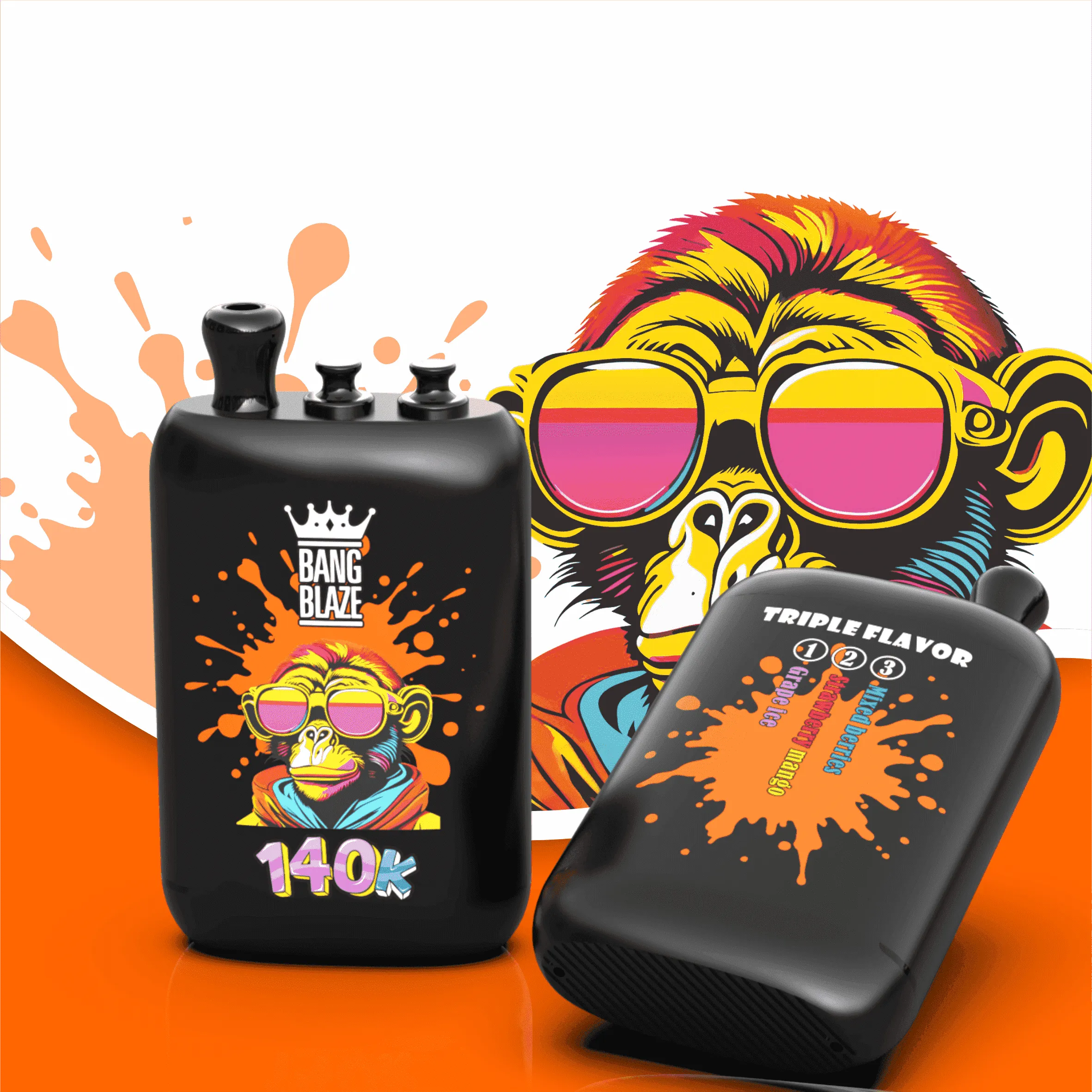Bang Blaze 140K – sabor Grape Ice y Strawberry Mango