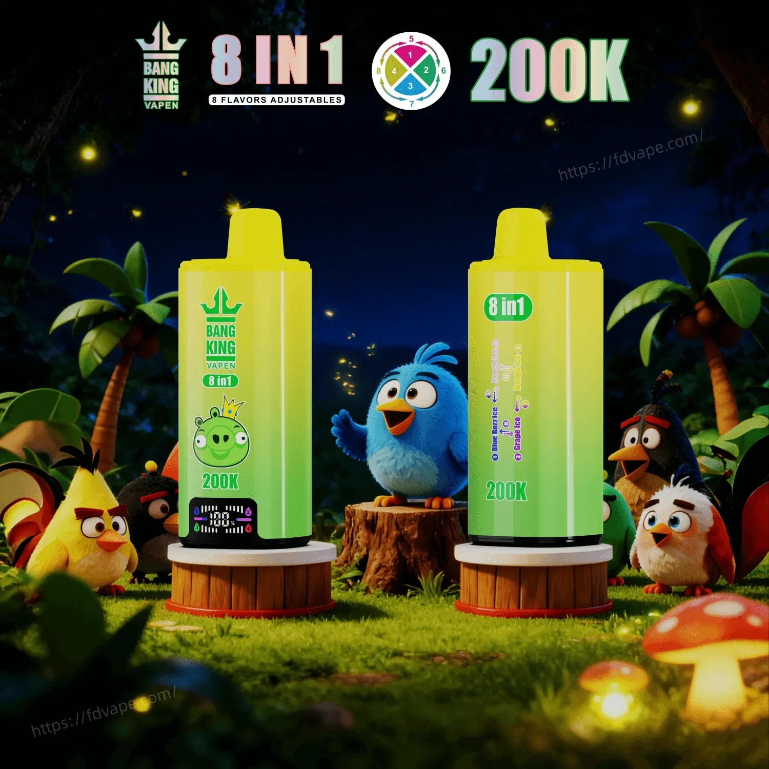 Bang King 200000 200K Puffs | Vaper Desechable 8 en 1 Recargable con Pantalla LED - Imagen 9