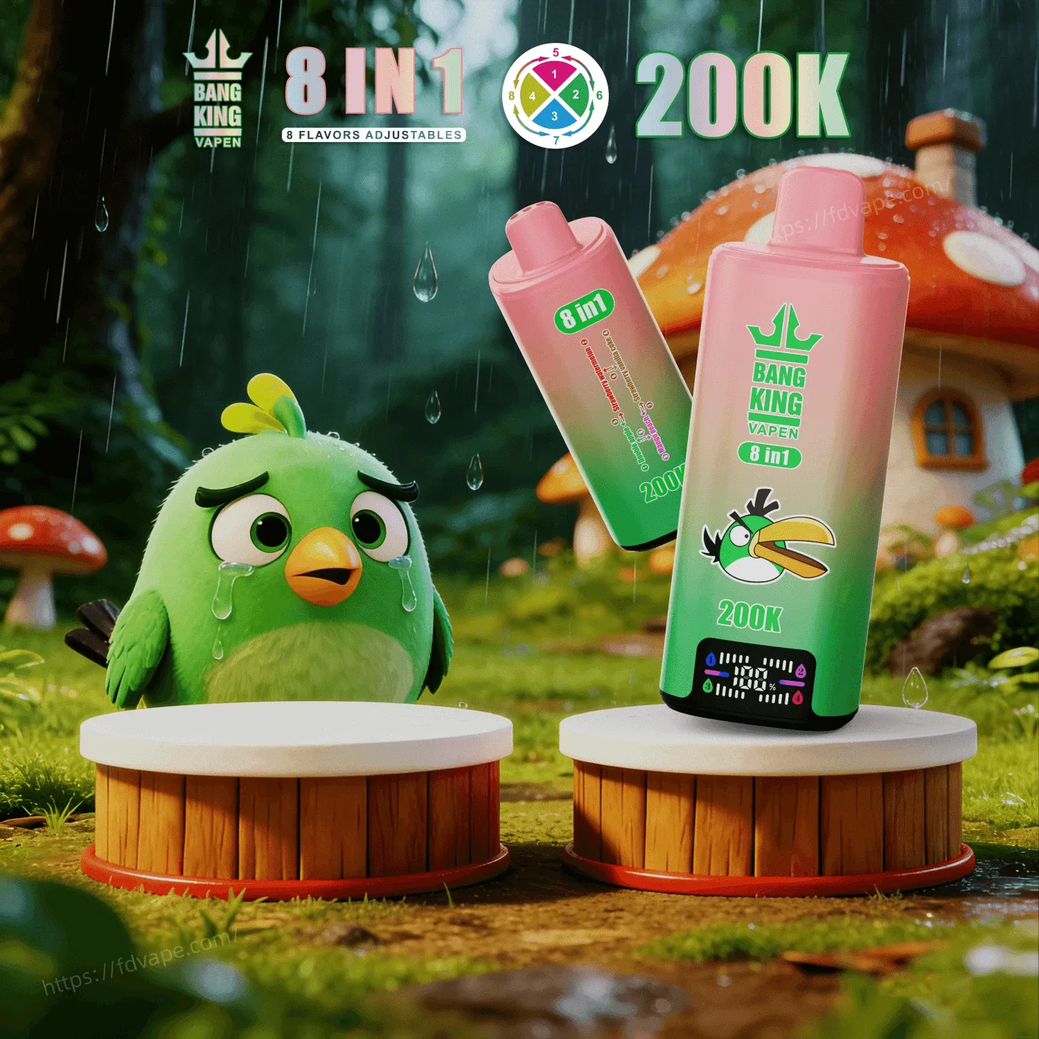 Bang King 200000 200K Puffs | Vaper Desechable 8 en 1 Recargable con Pantalla LED - Imagen 12