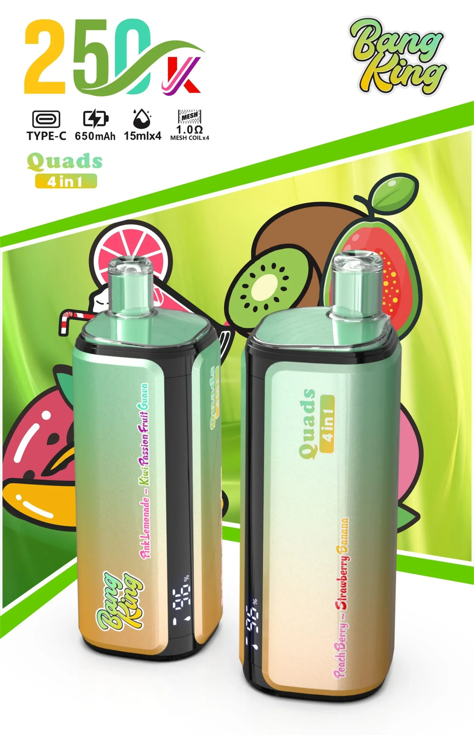 Bang King 250000 Puffs 4 en 1 – Vaper Desechable Recargable de 250.000 Caladas - Imagen 9