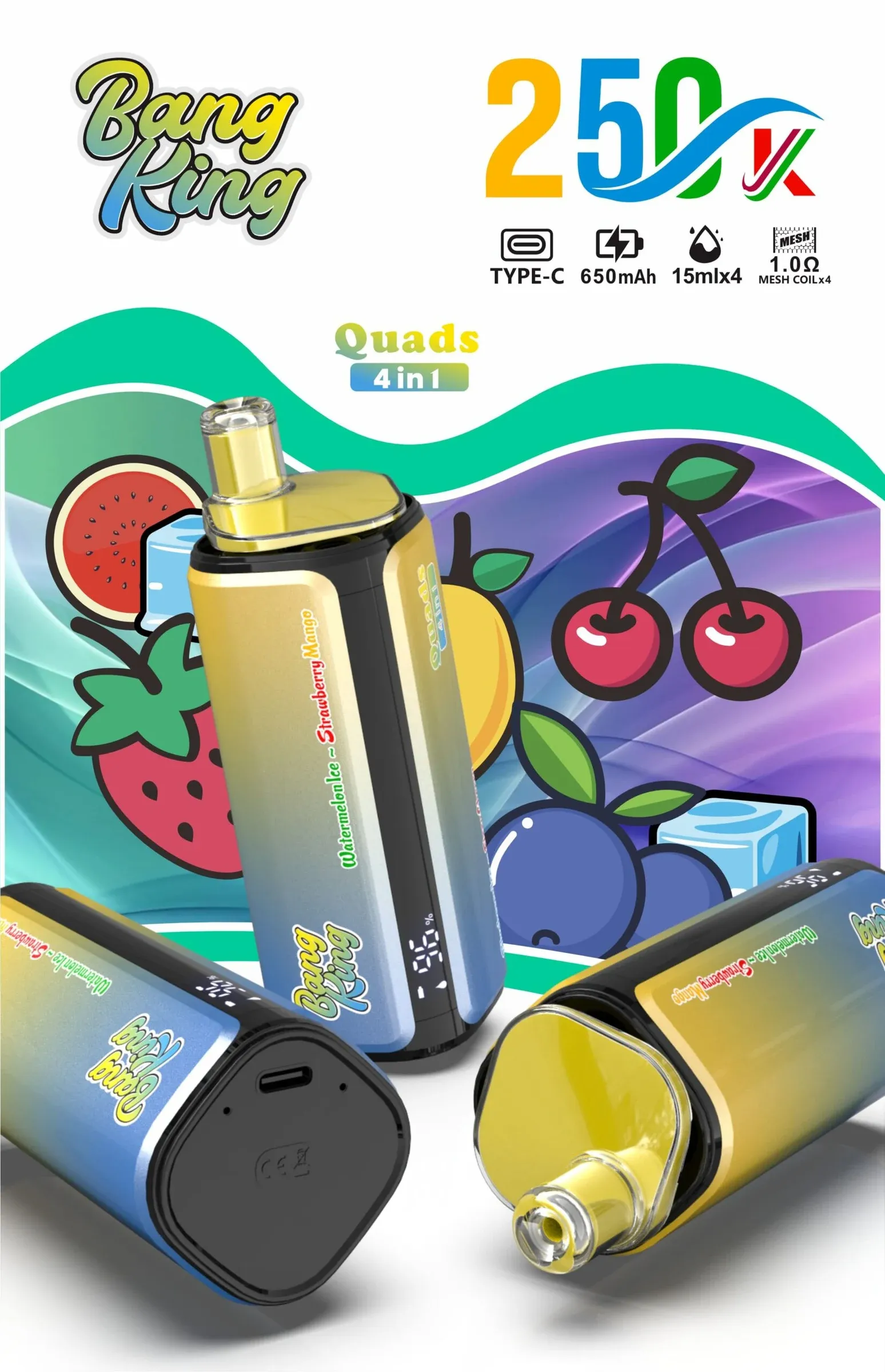 Bang King 250000 Puffs 4 en 1 – Vaper Desechable Recargable de 250.000 Caladas - Imagen 12