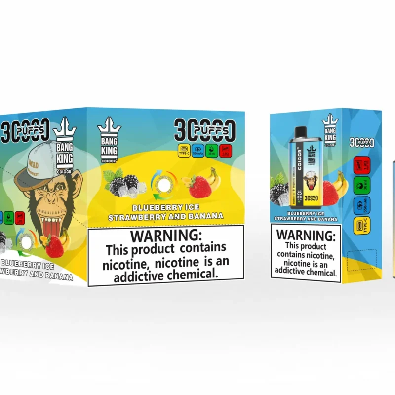 Bang King 30000 Pro, sabores Blueberry Ice y Strawberry Banana: vaper desechable de 30.000 caladas Dual Mesh Beast