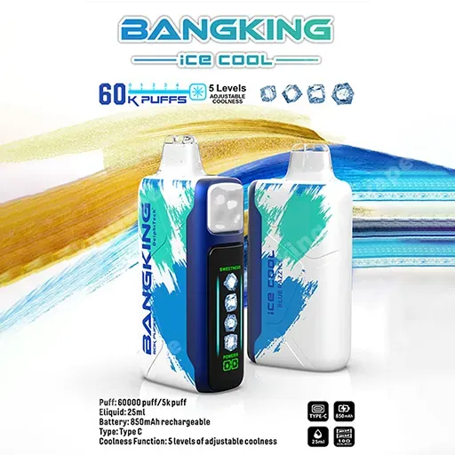 Vaper desechable BANG KING ICE COOL 60000 puffs sabor Blue Razz Ice