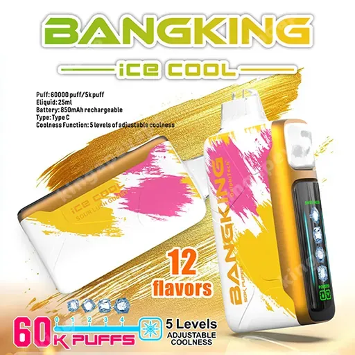 Bang King Ice Cool 60K Puffs – Vaper Desechable Recargable con Frescor Ajustable