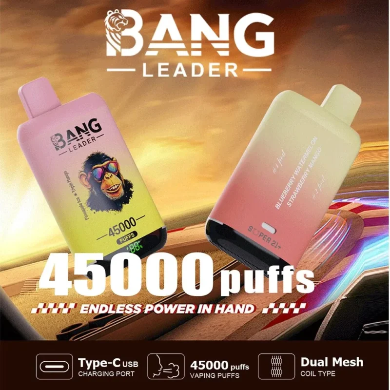 Bang Leader 45000 caladas Dual-Chamber Disposable Device – Type-C recargable
