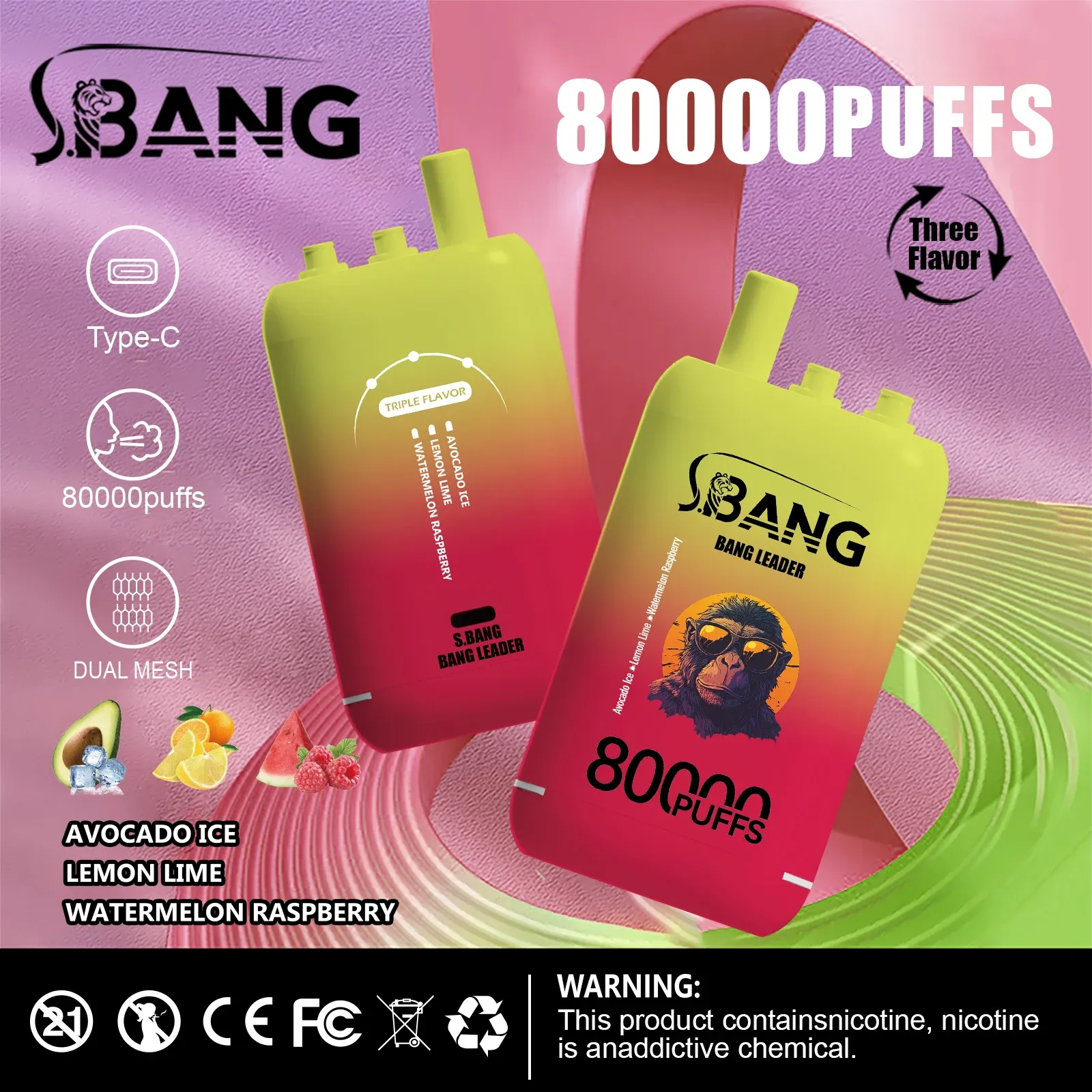 Bang Leader 80000 Caladas | Vaper Desechable Recargable 3 en 1 (78 ml) - Imagen 3