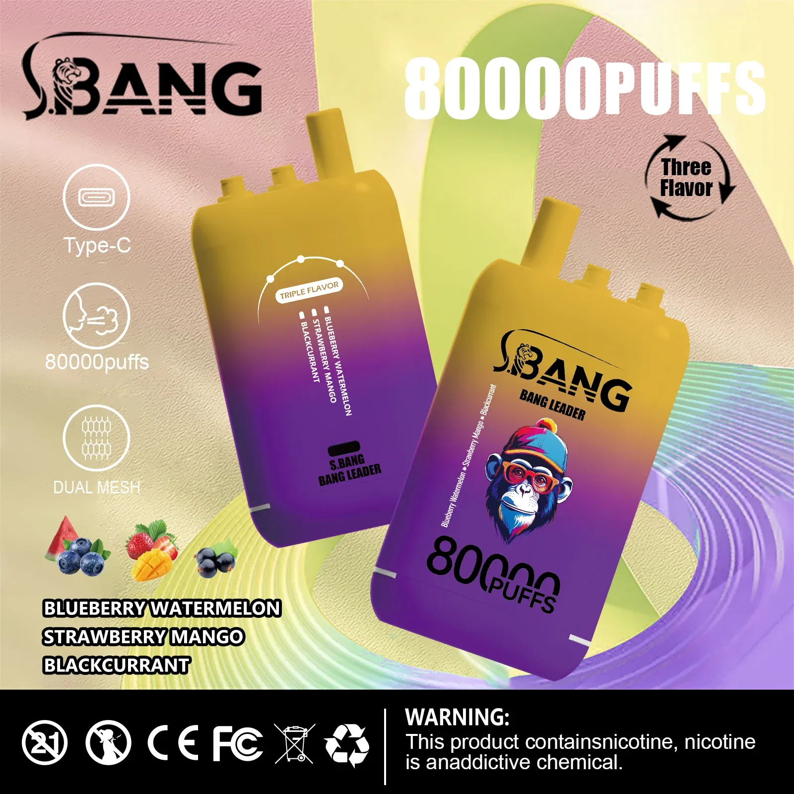 Bang Leader 80000 Caladas | Vaper Desechable Recargable 3 en 1 (78 ml) - Imagen 4
