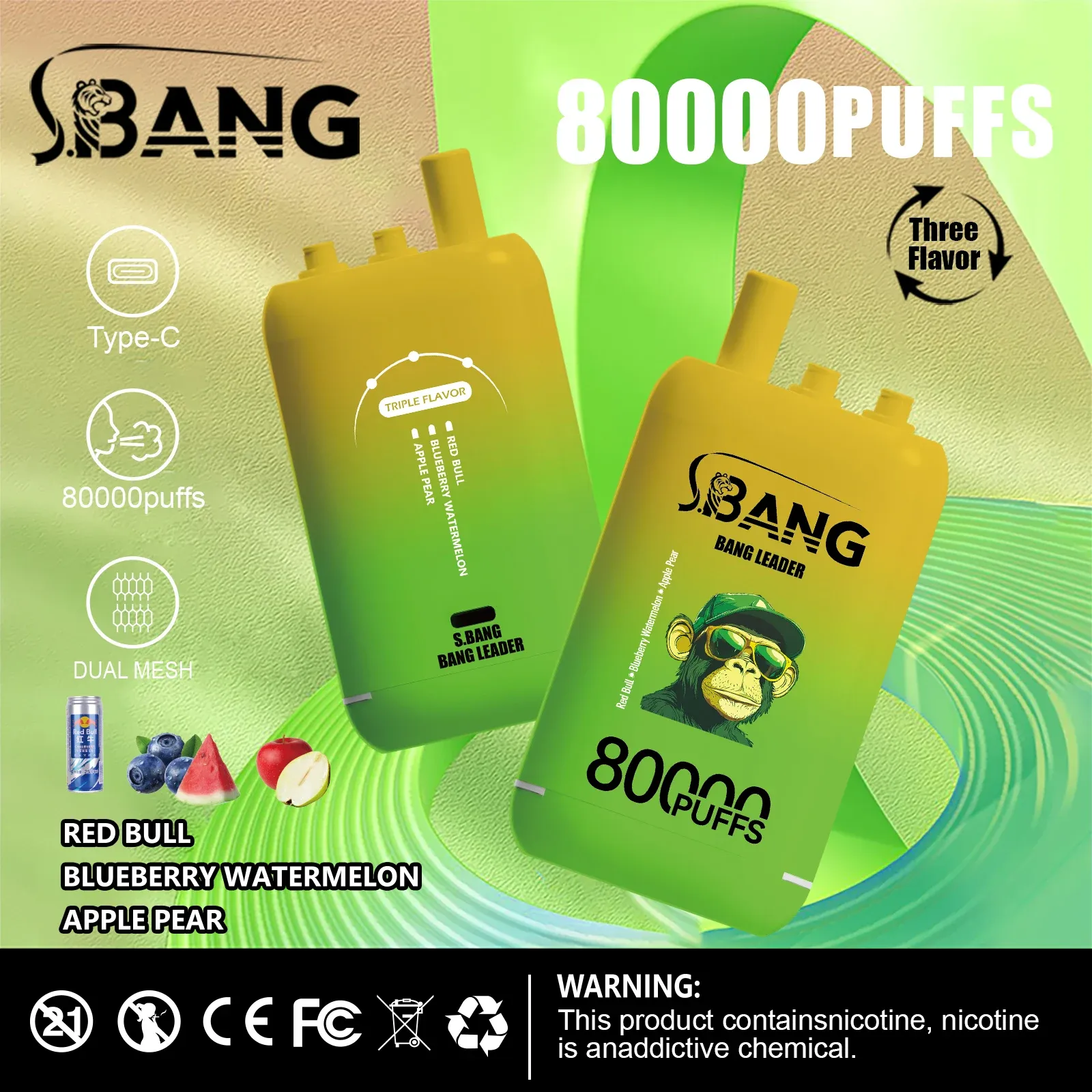 Bang Leader 80000 Caladas | Vaper Desechable Recargable 3 en 1 (78 ml) - Imagen 5