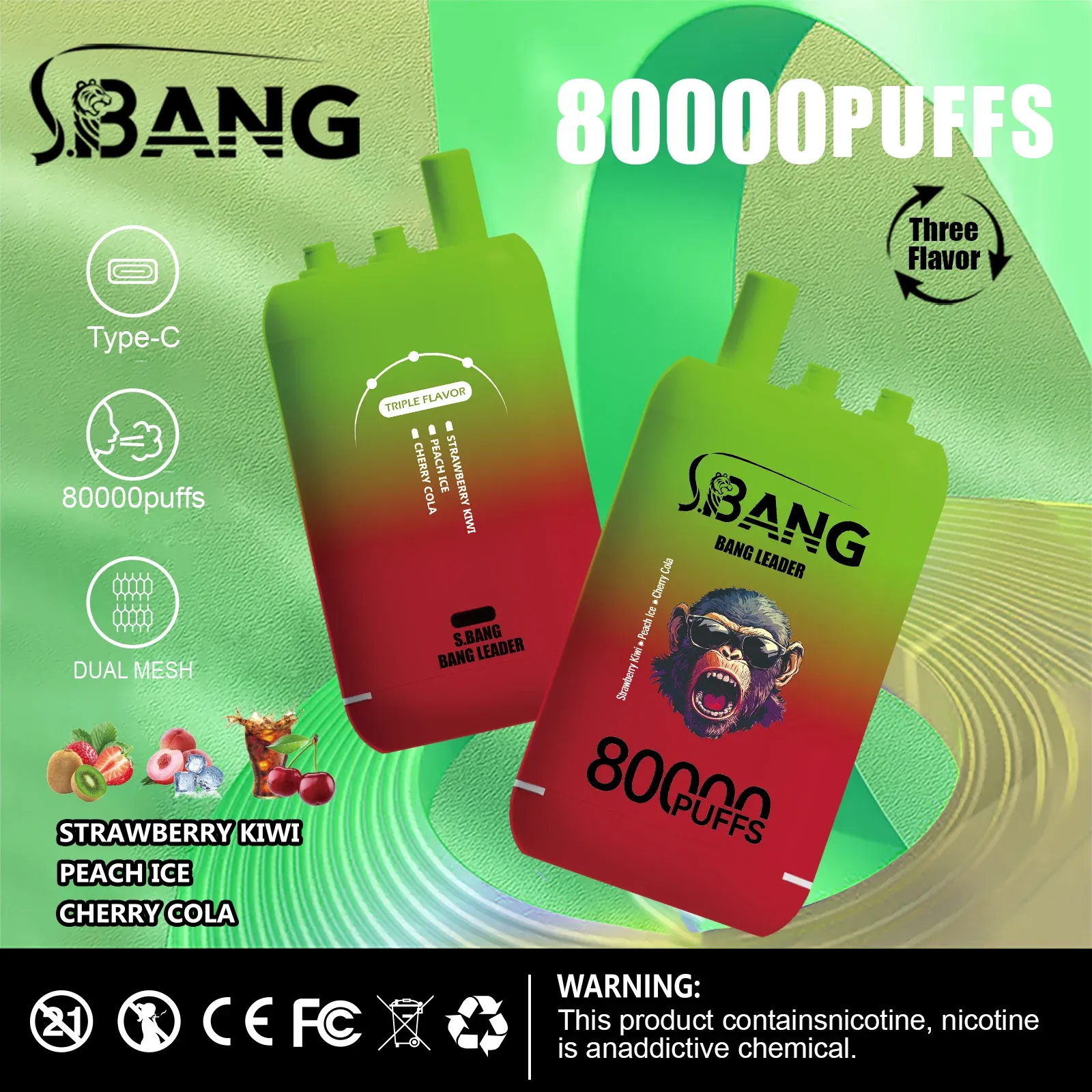 Bang Leader 80000 Caladas | Vaper Desechable Recargable 3 en 1 (78 ml) - Imagen 6