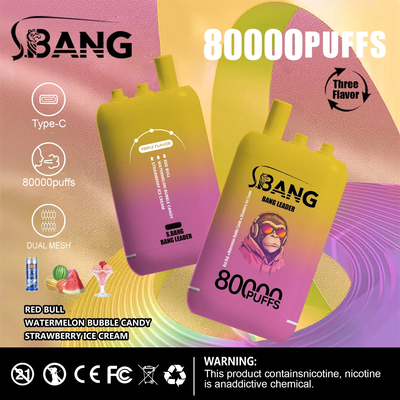 Bang Leader 80000 Caladas | Vaper Desechable Recargable 3 en 1 (78 ml) - Imagen 11