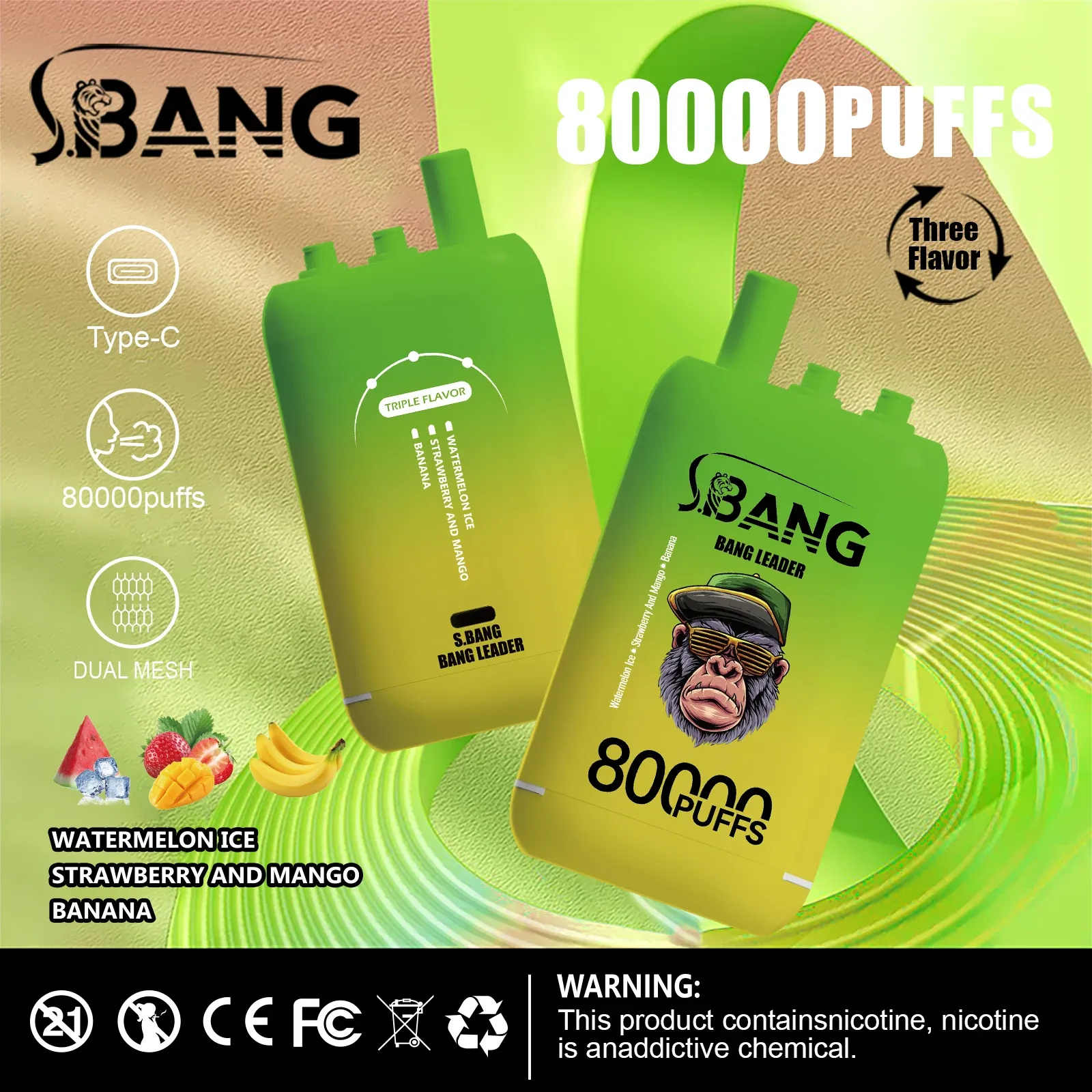 Bang Leader 80000 Caladas | Vaper Desechable Recargable 3 en 1 (78 ml) - Imagen 10