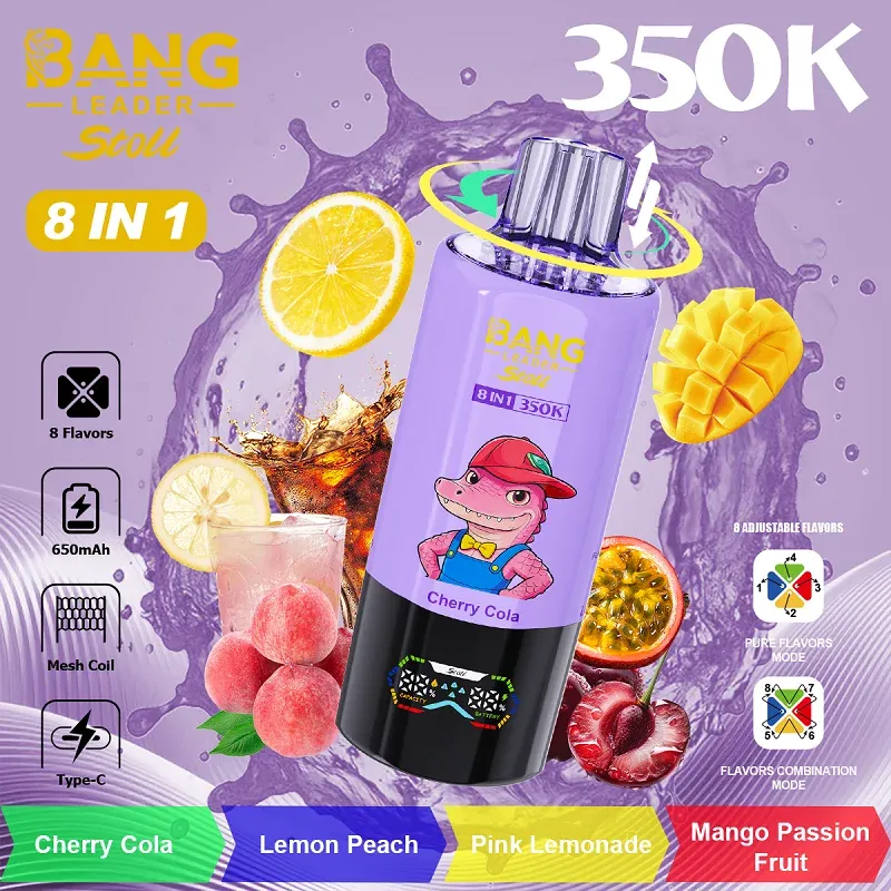 Vaper desechable BANG LEADER STOLL 350000 puffs 8 en 1 sabor Cherry Cola