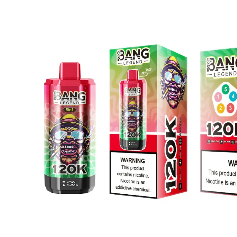 Bang Legend 120K 5 en 1, vista 6 del vaper desechable recargable de 120.000 caladas con carga USB Tipo C