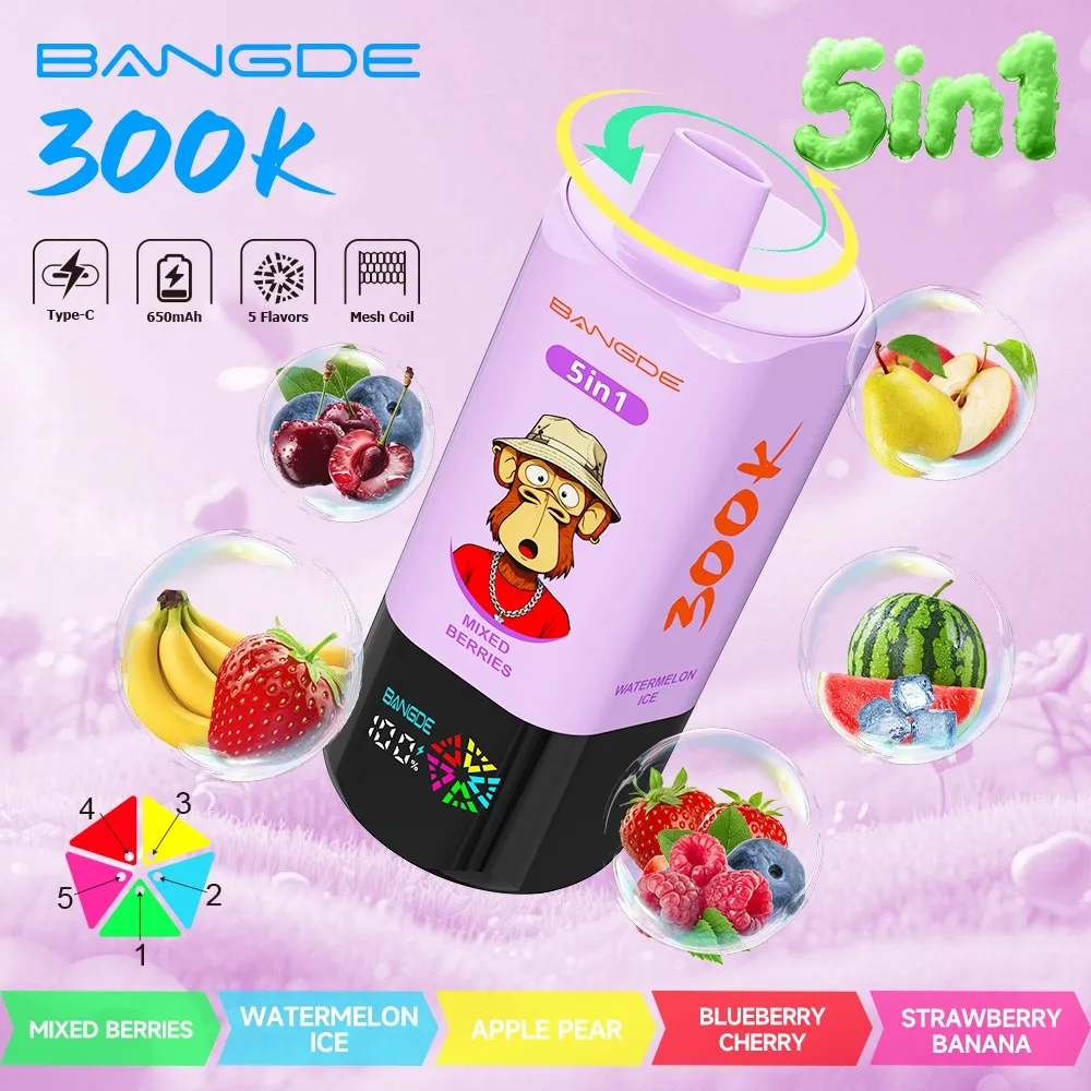 Bangde 300000 5 en 1 - sabores Mixed Berries y Watermelon Ice