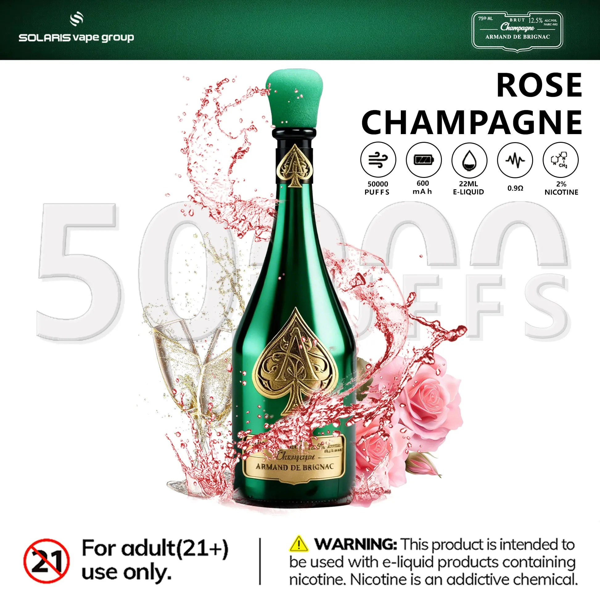 Solaris Champagne 50K – sabor Rose Champagne