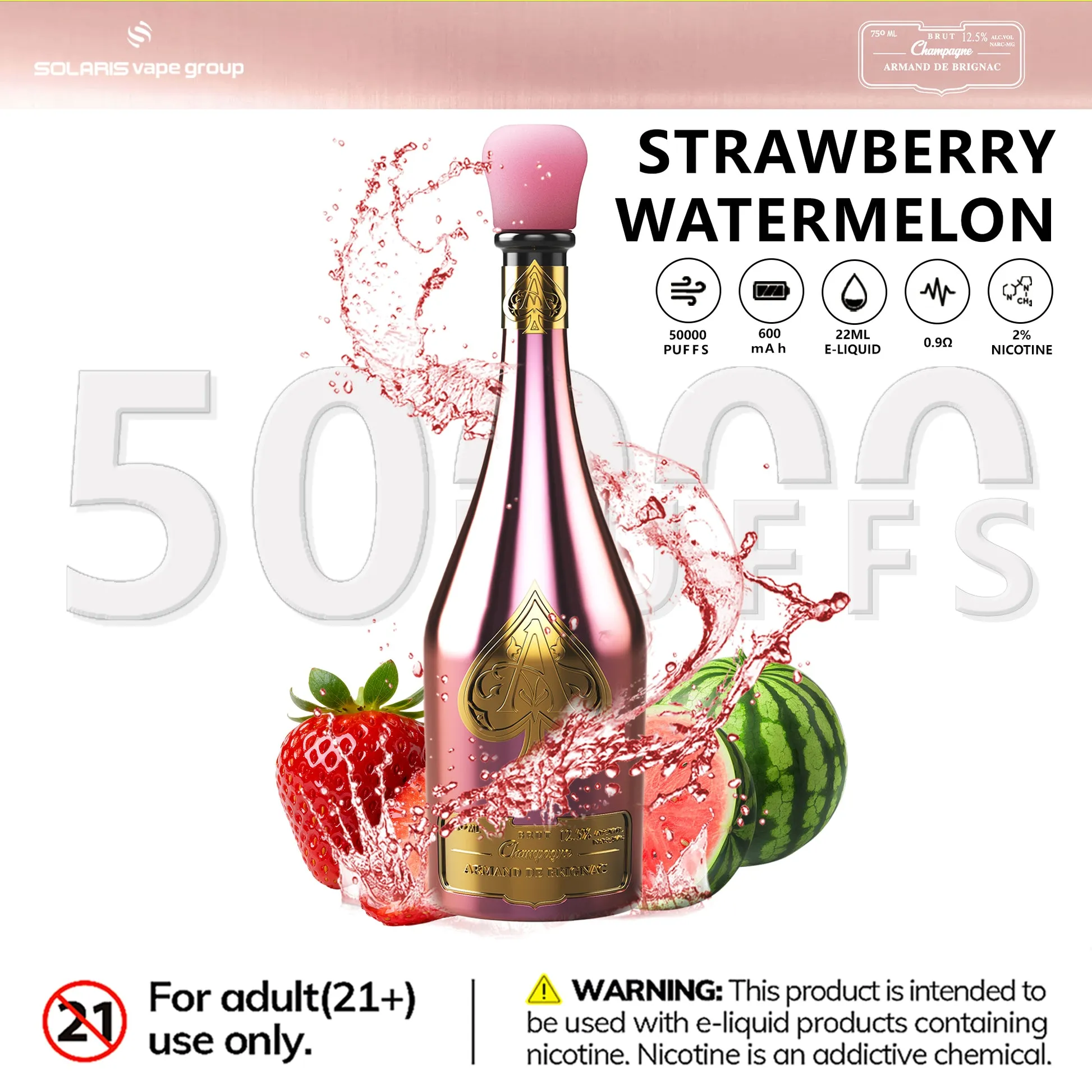 Solaris Champagne 50K – sabor Strawberry Watermelon