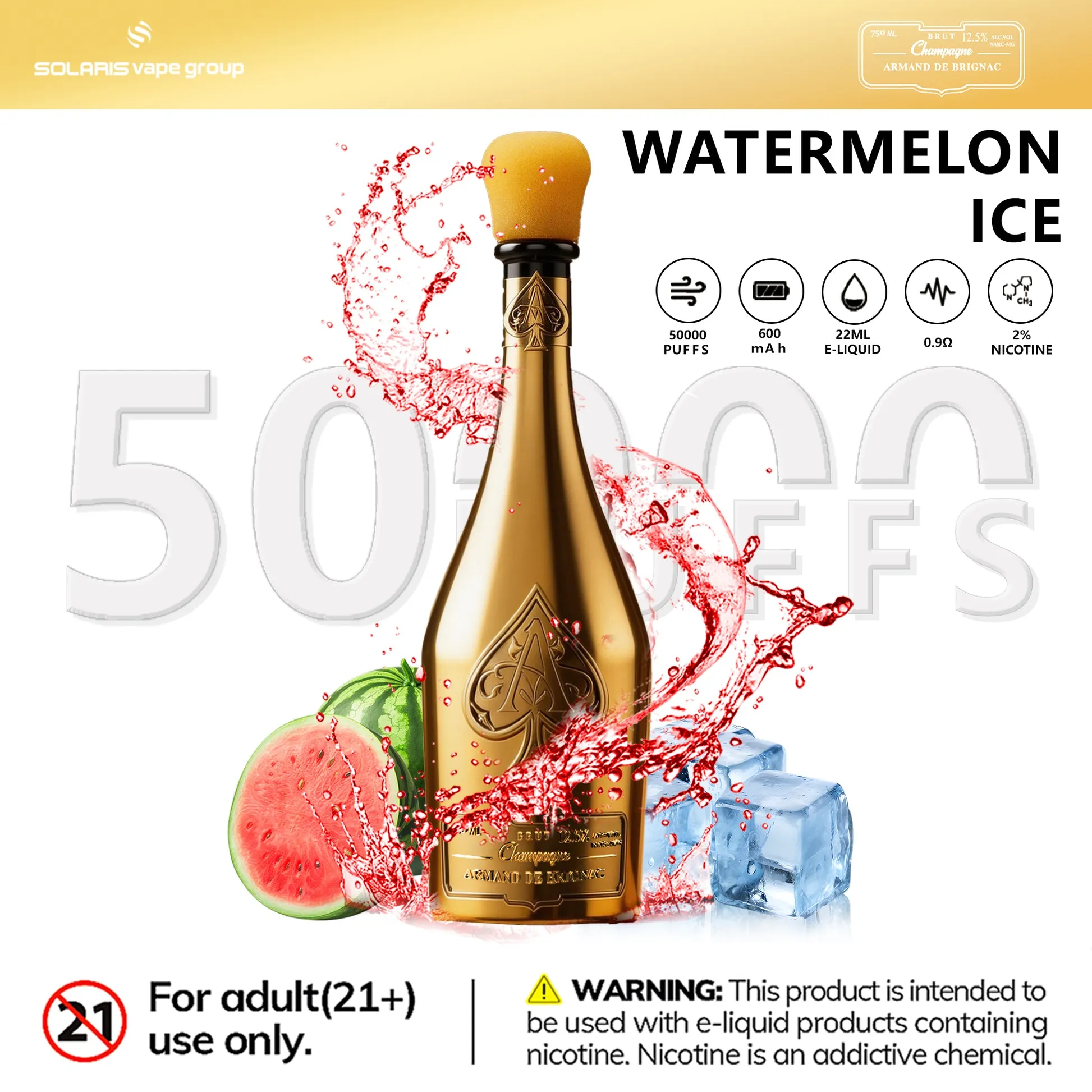 Solaris Champagne 50K – sabor Watermelon Ice