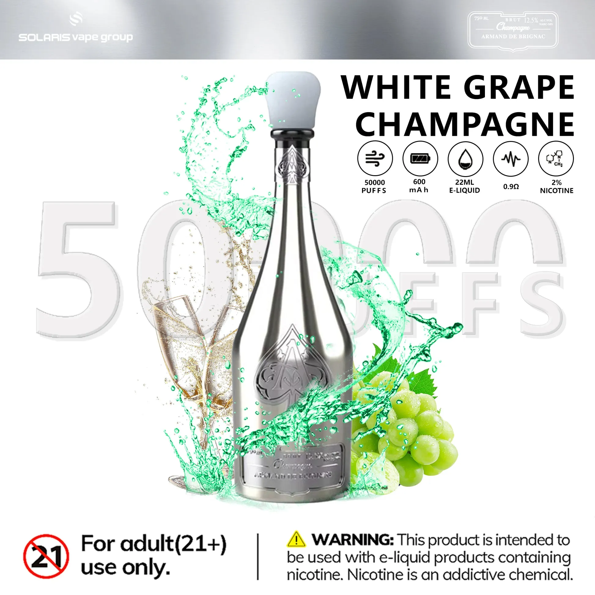 Solaris Champagne 50K – sabor White Grape Champagne