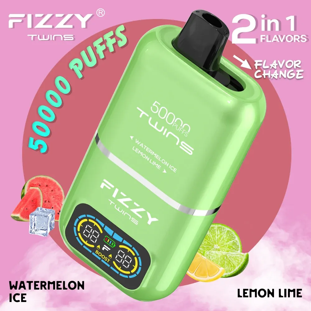 Vaper desechable FIZZY TWINS 50000 puffs sabor Watermelon Ice y Lemon Lime
