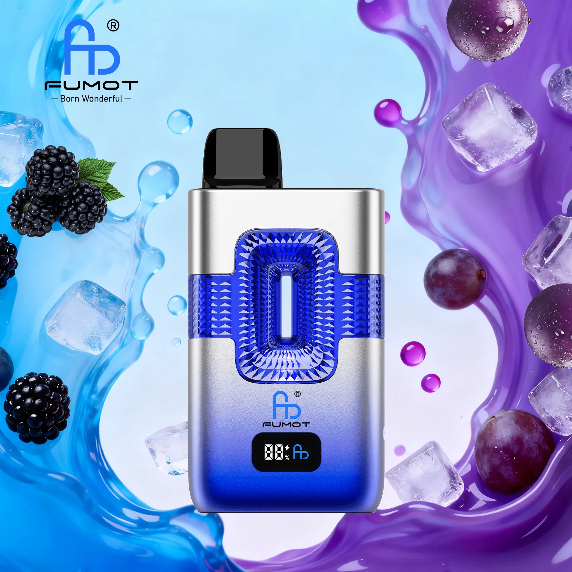 Vaper desechable FUMOT 50000 puffs sabor Black Ice y Grape Ice