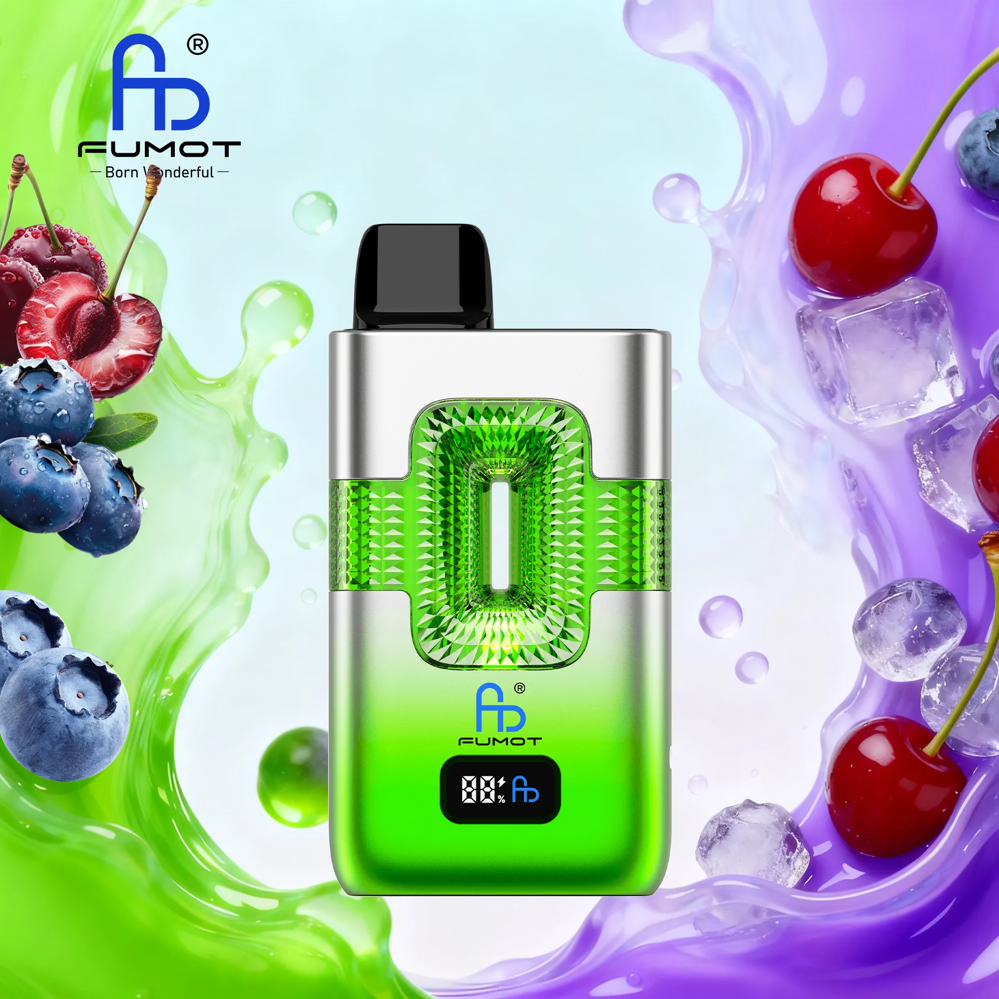 Vaper desechable FUMOT 50000 puffs sabor Cherry Ice y Blue Razz Cherry