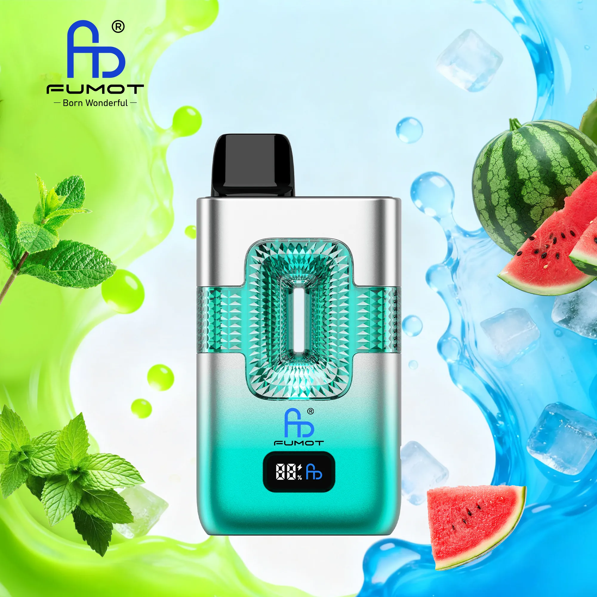 Vaper desechable FUMOT 50000 puffs sabor Cool Mint y Watermelon Ice
