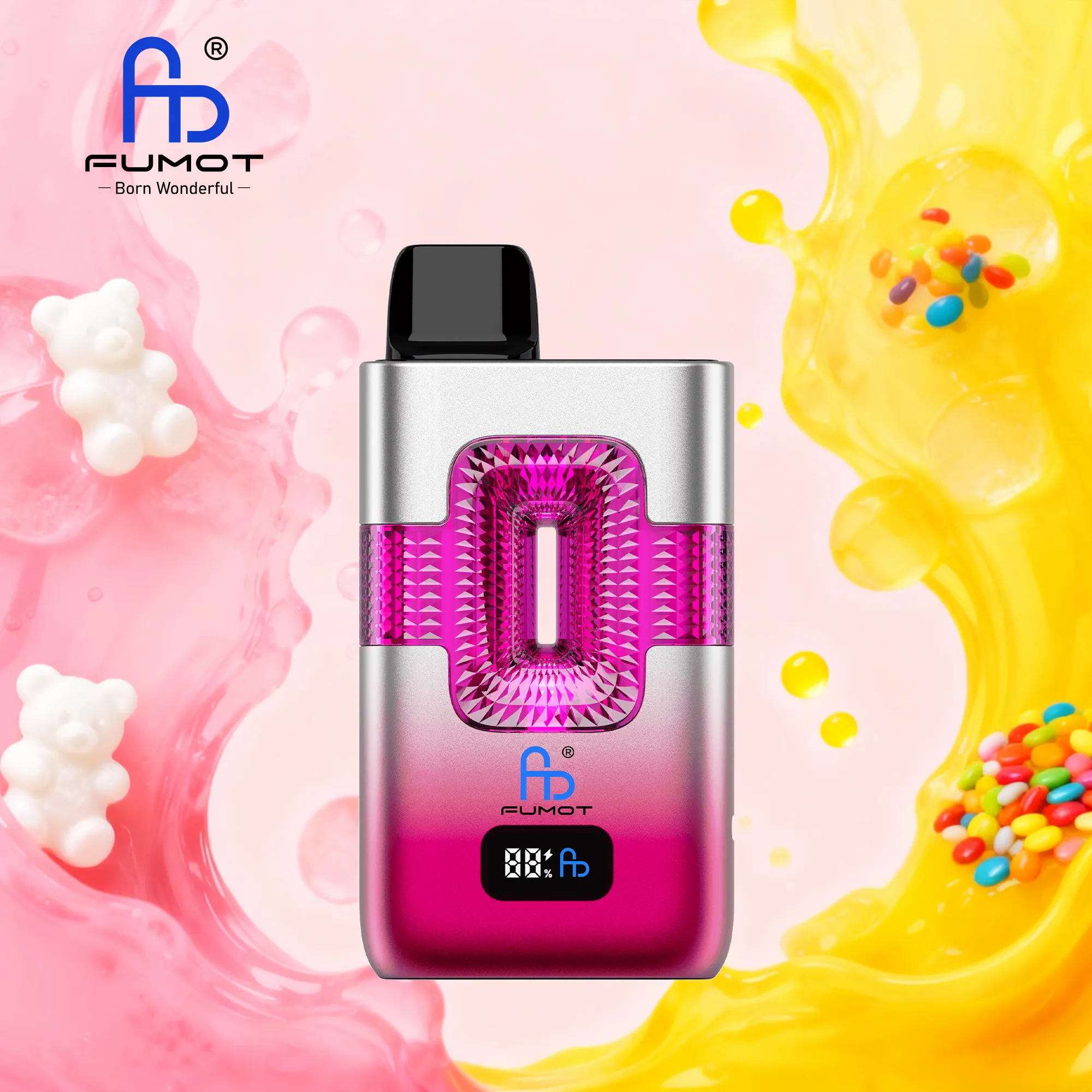 Vaper desechable FUMOT 50000 puffs sabor Gummy Bear y Skittles