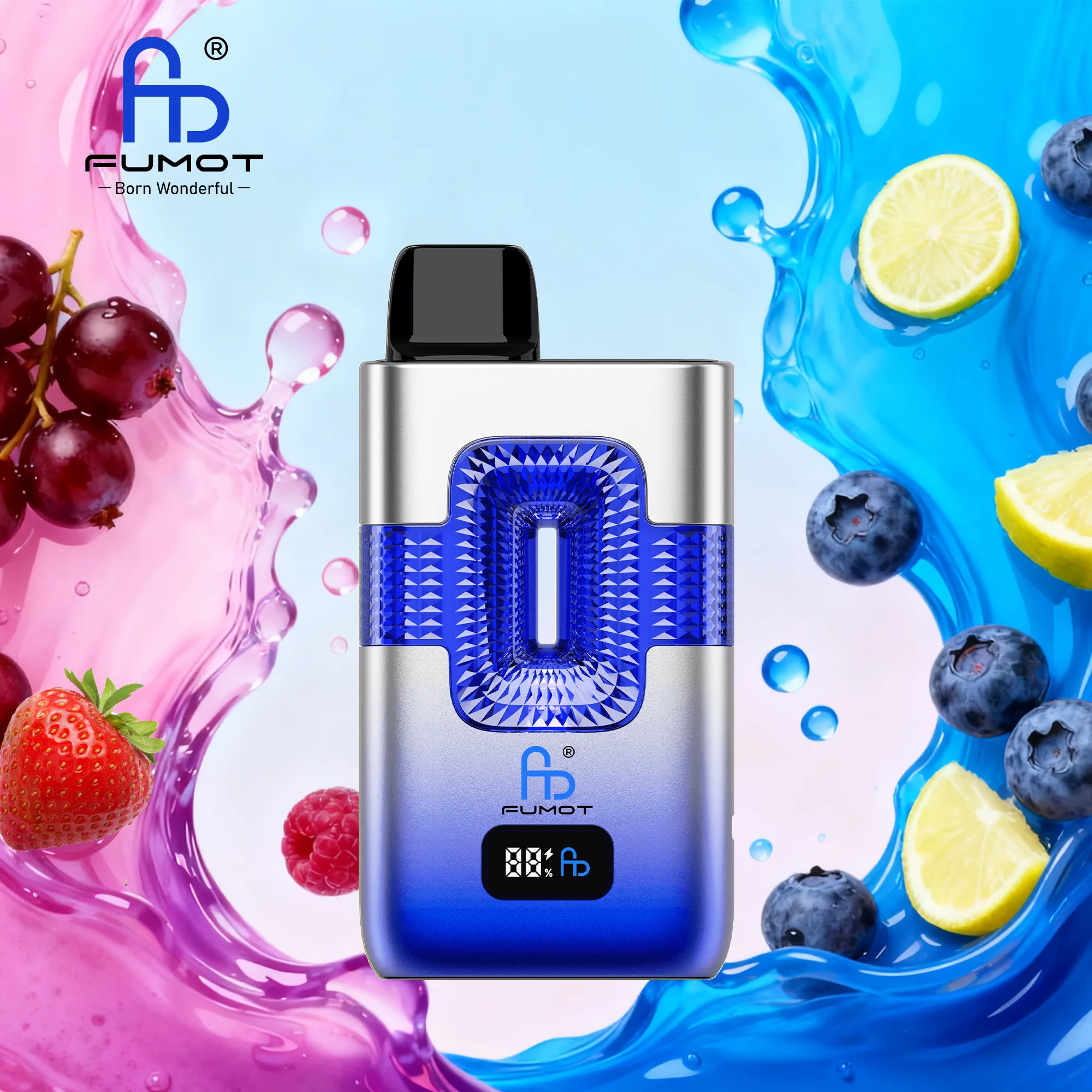 Vaper desechable FUMOT 50000 puffs sabor Mixed Berries y Blue Razz Lemonade