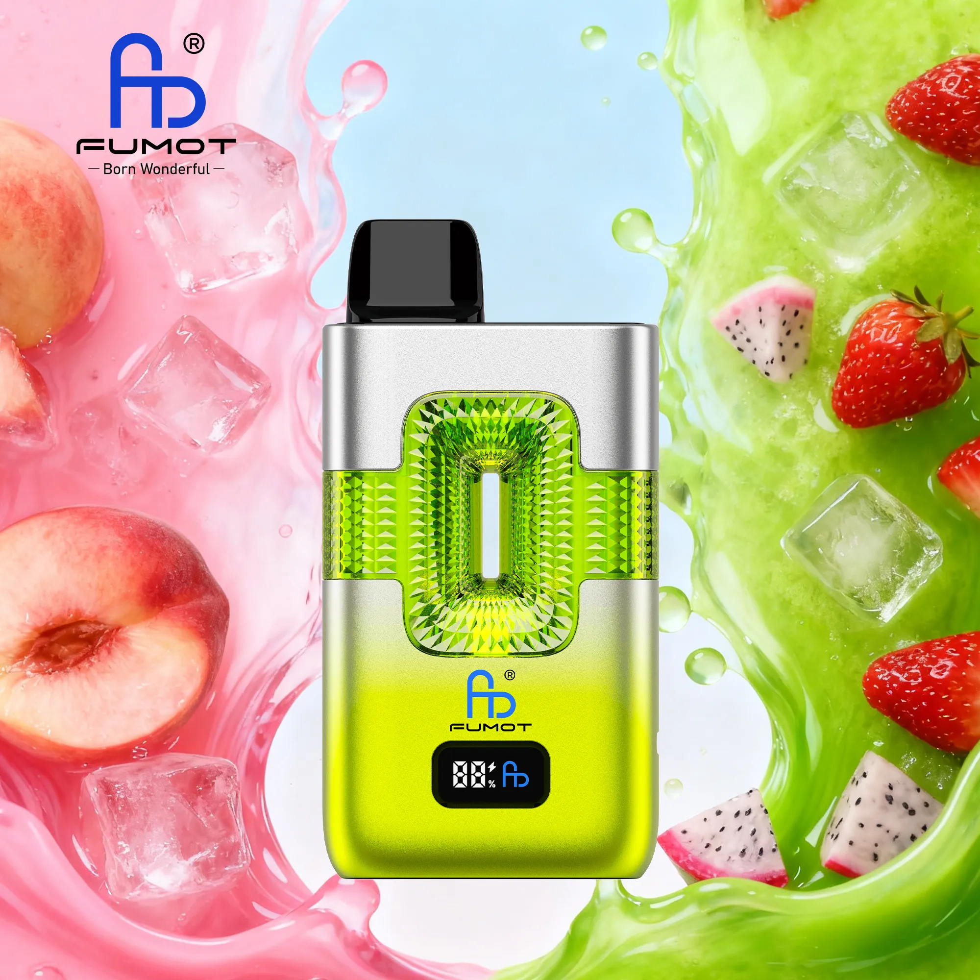 Vaper desechable FUMOT 50000 puffs sabor Peach Ice y White Mamba