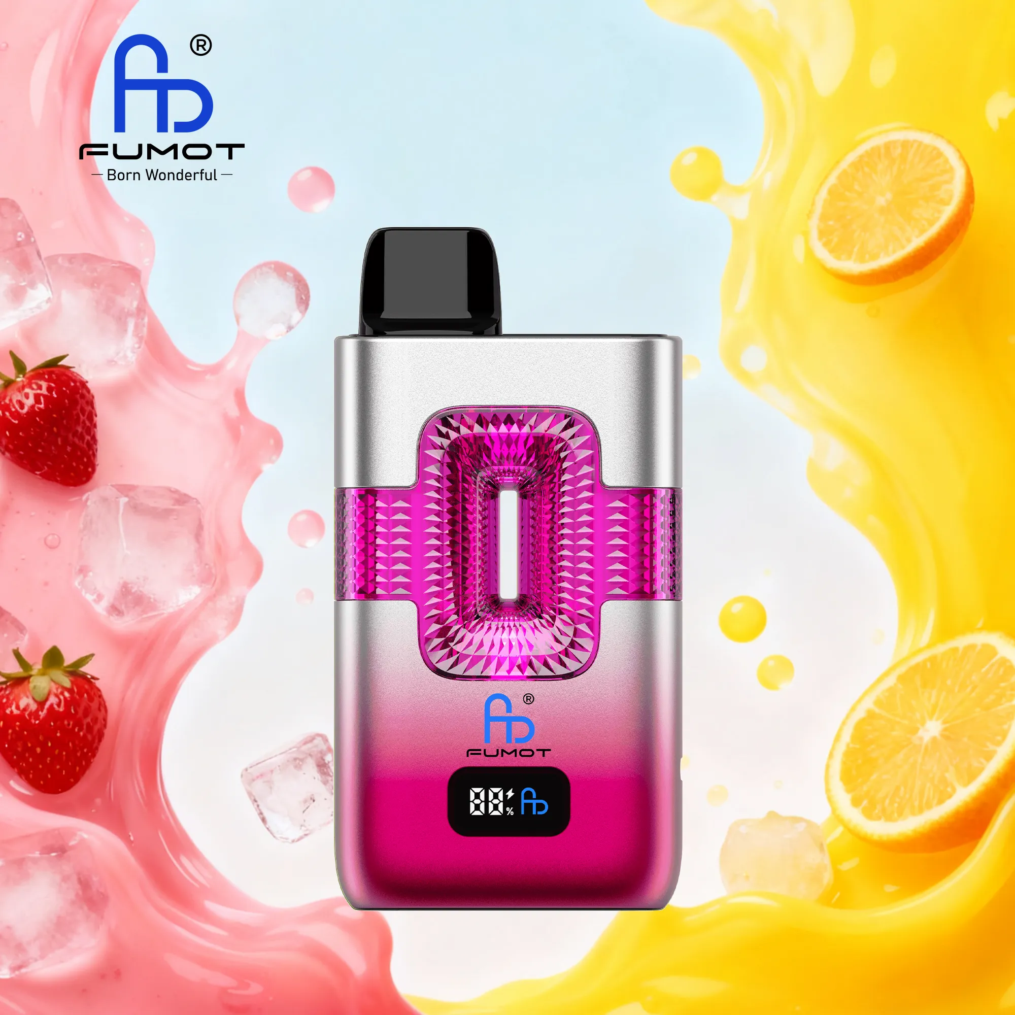 Vaper desechable FUMOT 50000 puffs sabor Strawberry Ice y Huckleberry