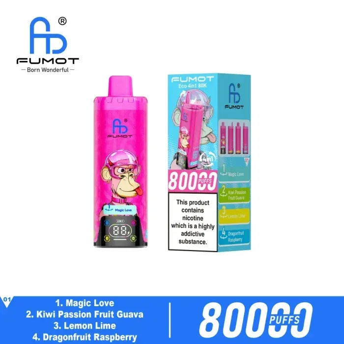 Fumot Eco 4 en 1 80000 - sabores Magic Love y Kiwi Passionfruit Guava