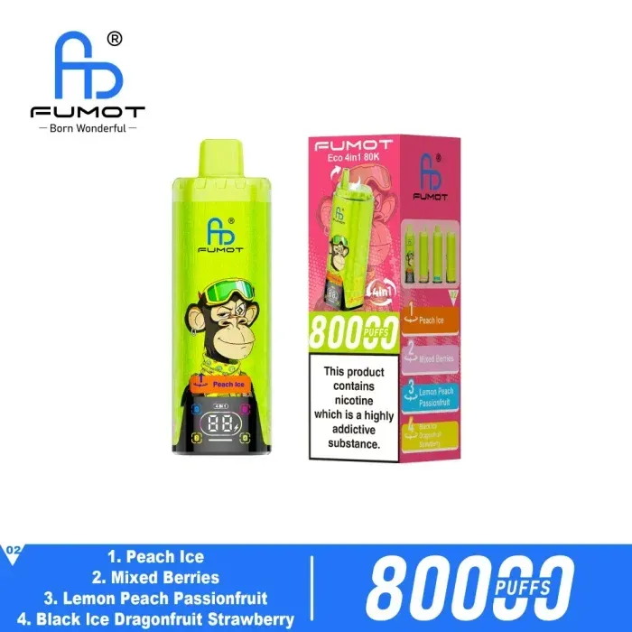 Fumot Eco 4 en 1 80000 - sabores Peach Ice y Mixed Berries
