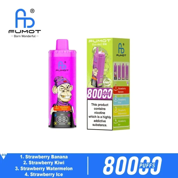 Fumot Eco 4 en 1 80000 - sabores Strawberry Banana y Strawberry Kiwi