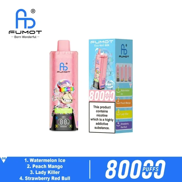 Fumot Eco 4 en 1 80000 - sabores Watermelon Ice y Peach Mango