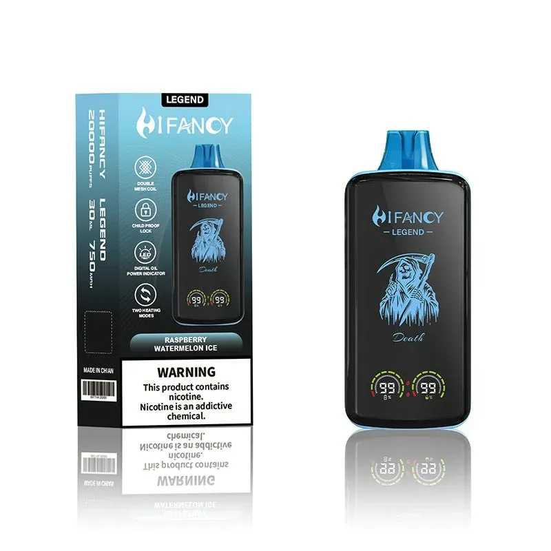 Vaper desechable HIFANCY LEGEND 20000 puffs sabor Raspberry Watermelon Ice