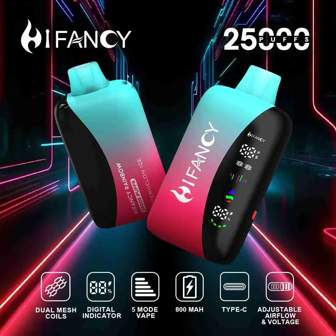 HIFANCY RAINBOW 25000 | Vaper Desechable con Pantalla Inteligente y 5 Modos