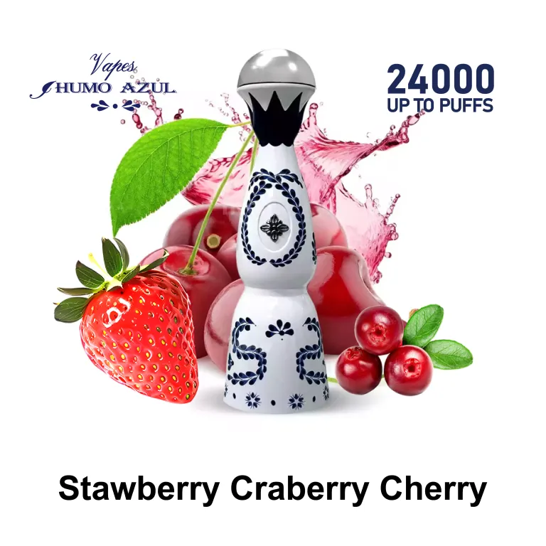 Vaper desechable Humo Azul 24K sabor Strawberry Cranberry Cherry