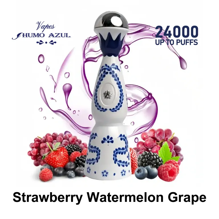 Vaper desechable Humo Azul 24K sabor Strawberry Watermelon Grape