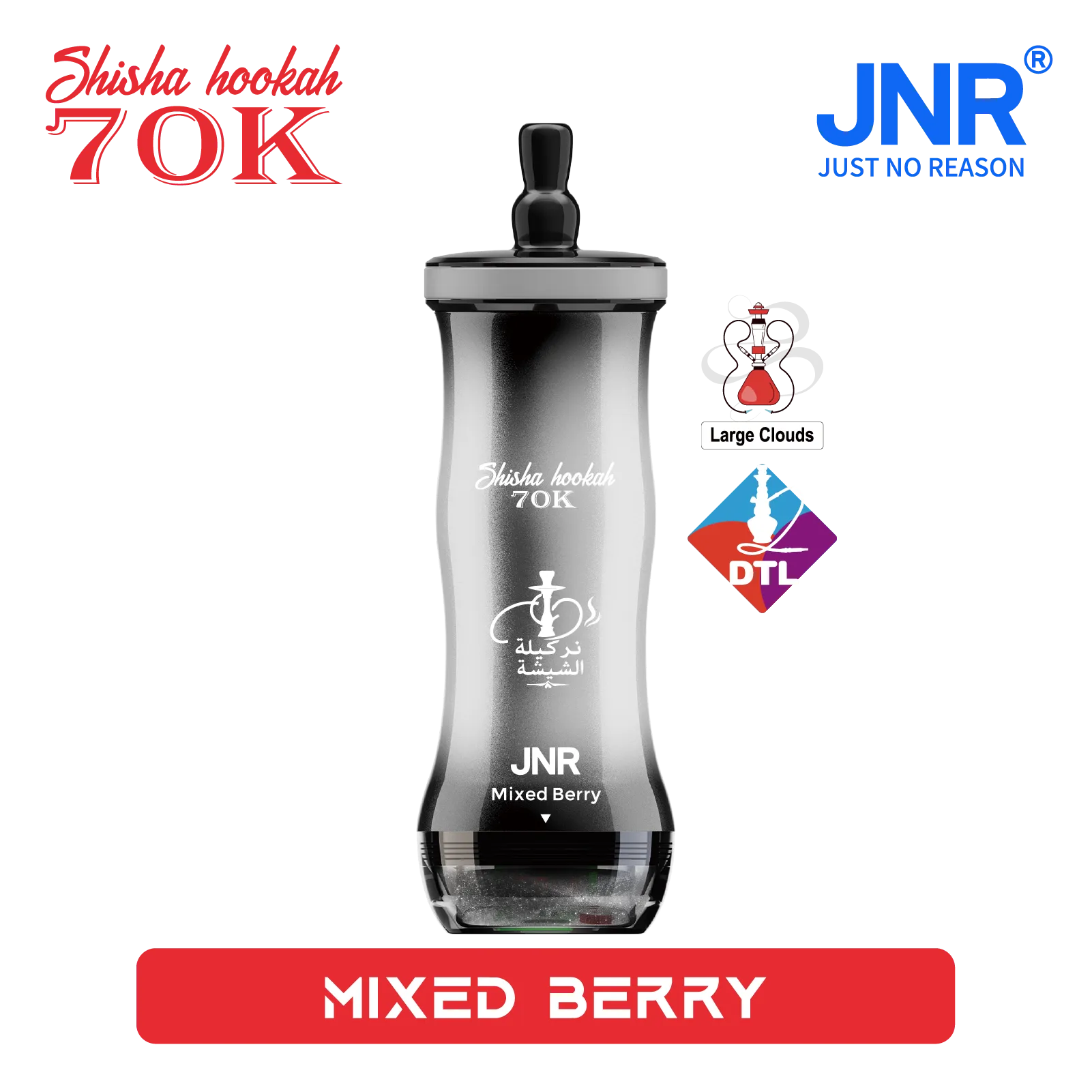 Vaper desechable JNR Shisha Hookah 70K sabor Mixed Berry