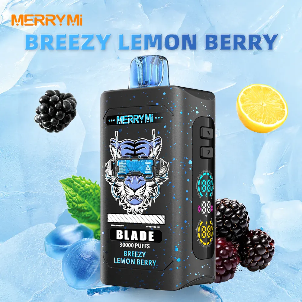 Vaper desechable Merry Mi Blade 30K sabor Breezy Lemon Berry