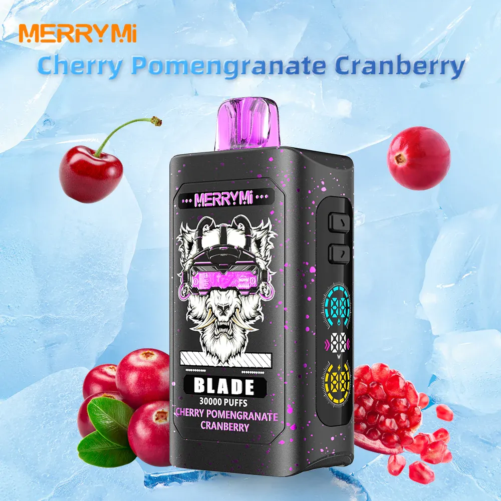 Vaper desechable Merry Mi Blade 30K sabor Cherry Pomegranate Cranbery