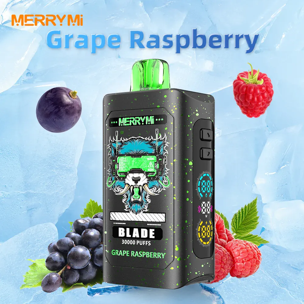 Vaper desechable Merry Mi Blade 30K sabor Grape Raspberry