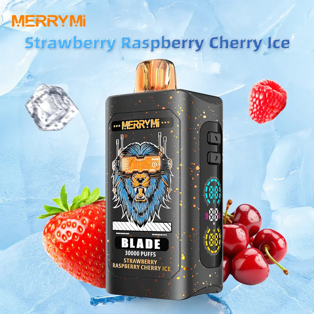 Vaper desechable Merry Mi Blade 30K sabor Strawberry Rapsberry Cherry Ice