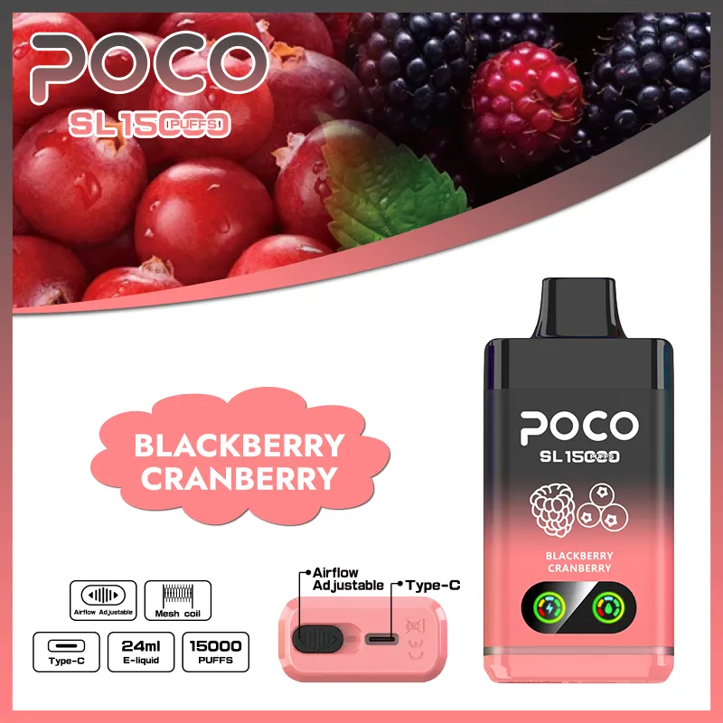 Vaper desechable POCO SL 15000 sabor Blackberry Cranberry