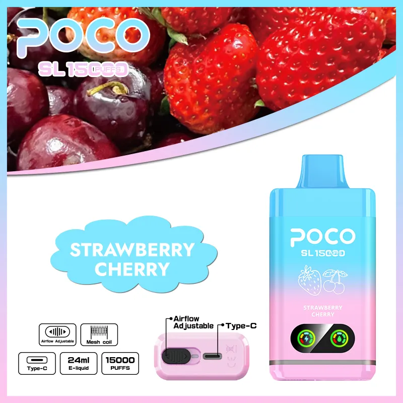 Vaper desechable POCO SL 15000 sabor Strawberry Cherry