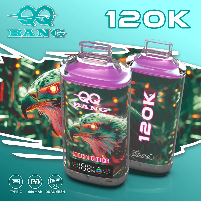 Vaper Desechable QQ Bang 120K – Batería Recargable 650 mAh, Pantalla LED y Resistencia de 1.0Ω - Imagen 9